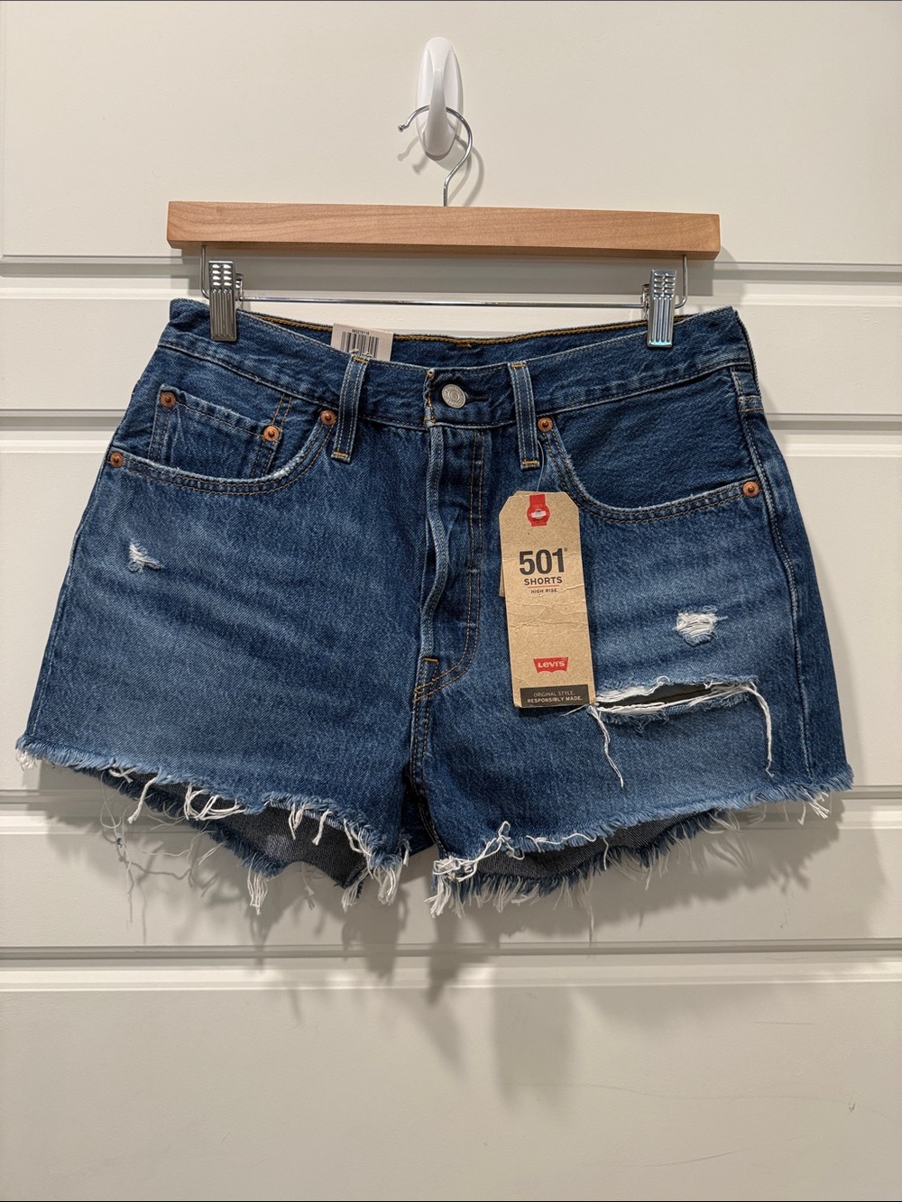 Levi’s 501 High Rise Distressed Cut Off Shorts